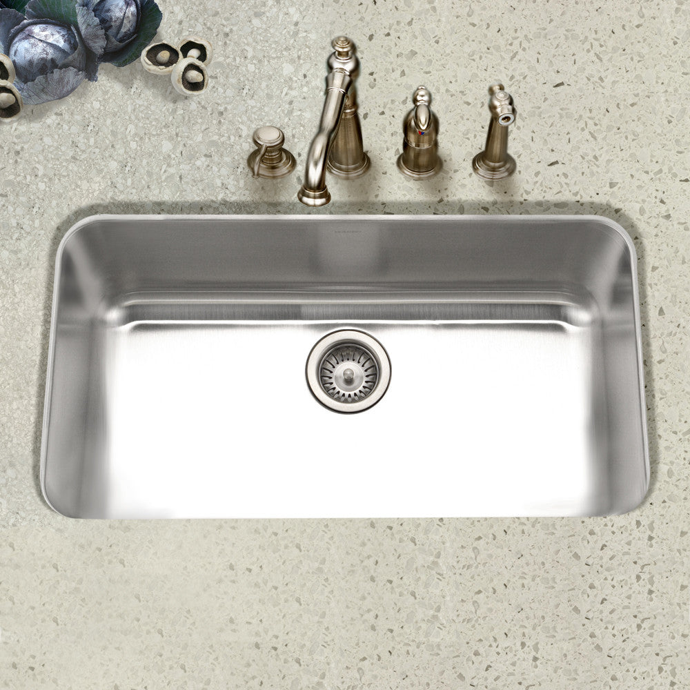 Houzer Eston 32 inch Stainless Steel Undermount Single Bowl Kitchen Sink - STL-3600