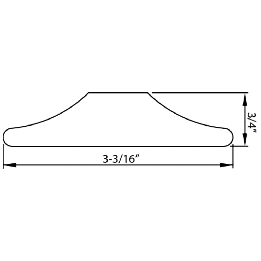 Hardware Resources 3/4" D x 3-3/16" H Alder Stemware Rail Moulding