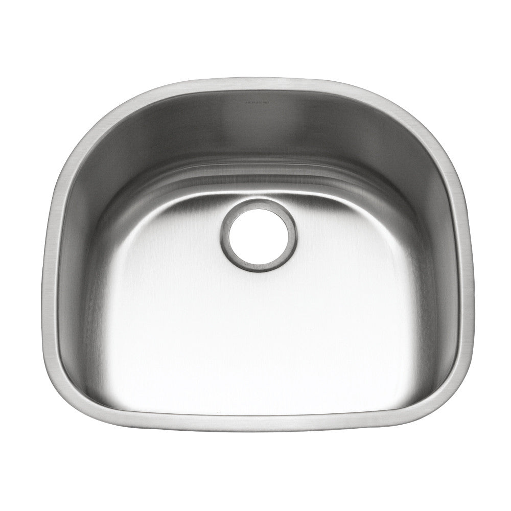 Houzer Eston 24 inch Stainless Steel Undermount Single D Bowl Kitchen Sink - STS-1400