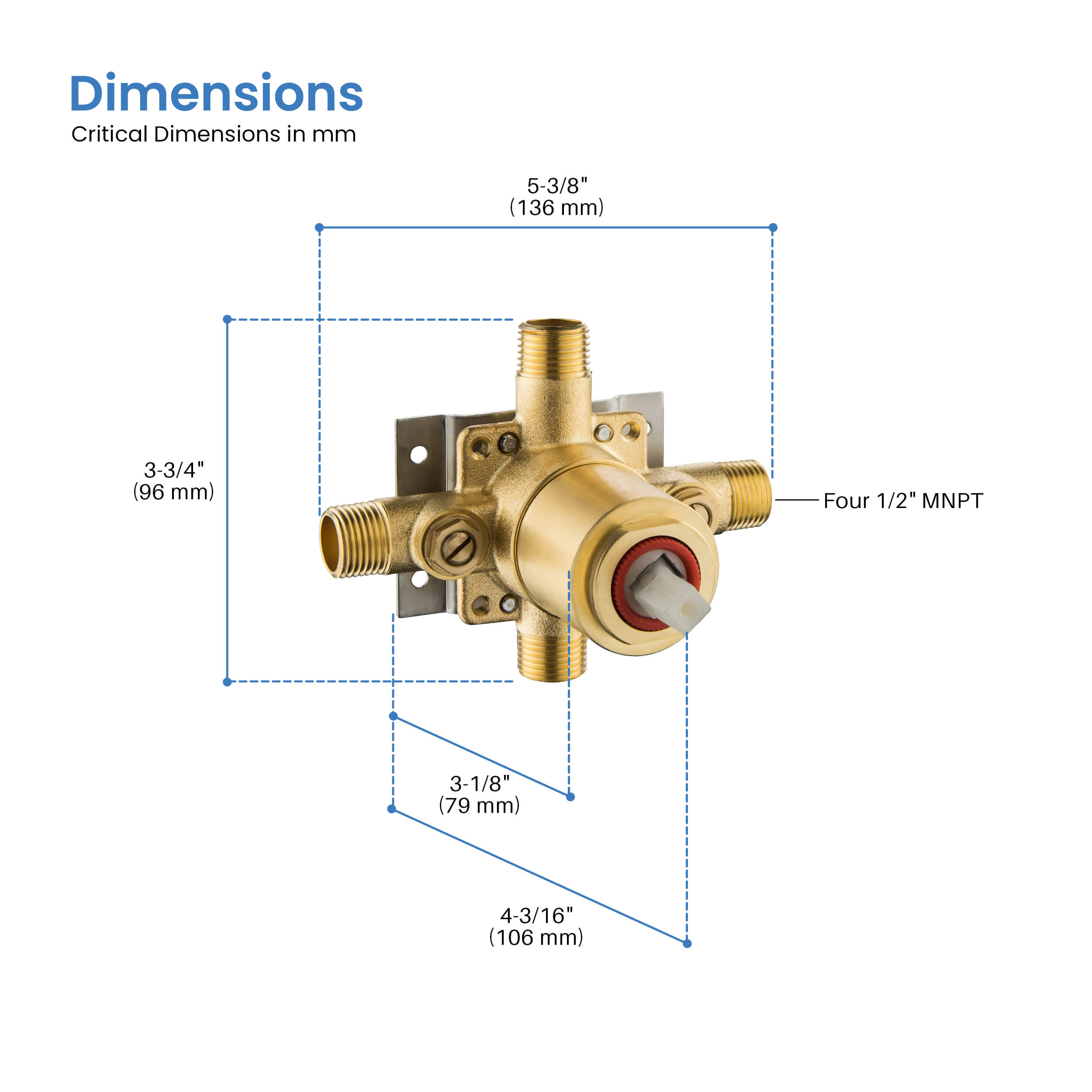 Single Function Pressure Balance Shower System Rough-in Valve