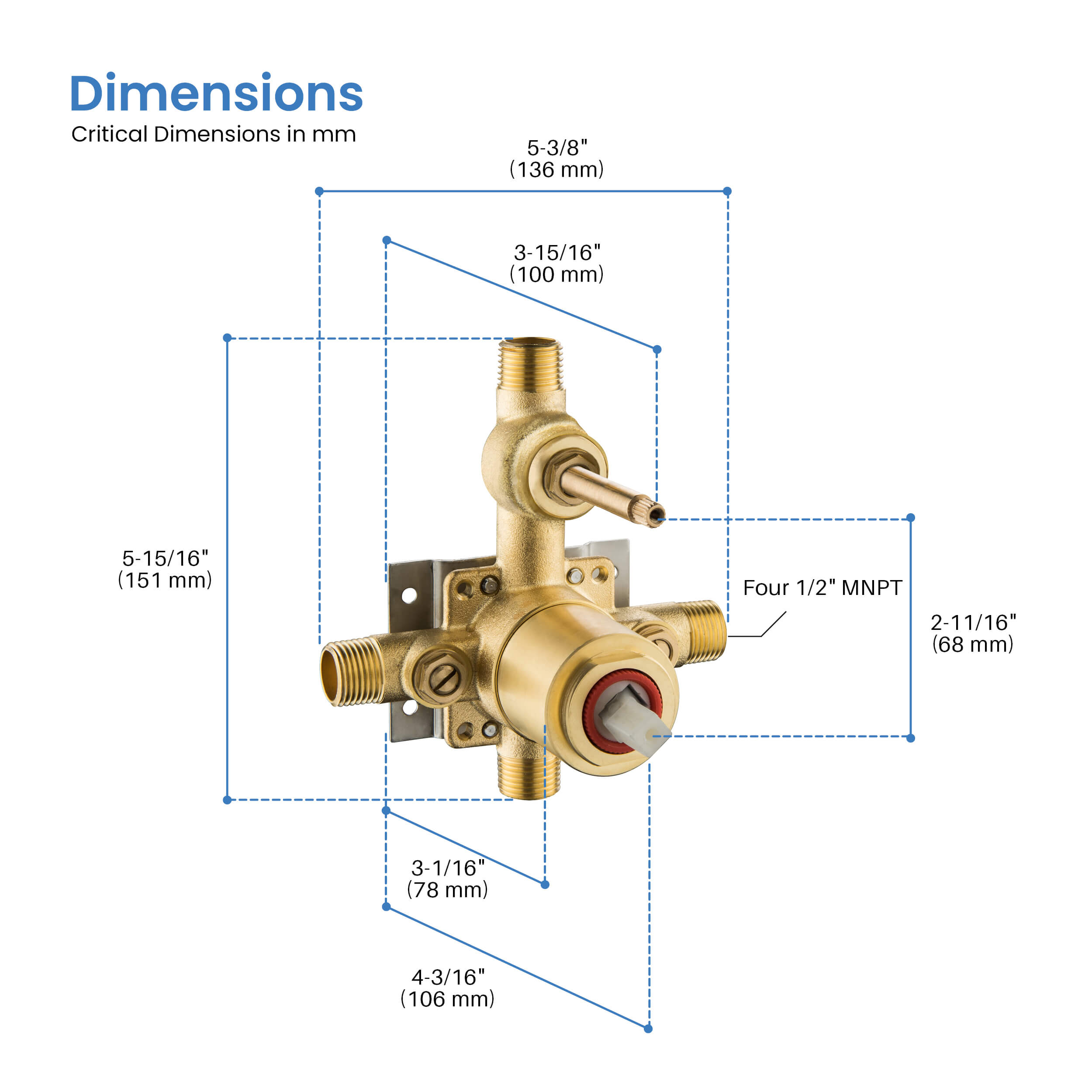 2 Function Pressure Balance Shower System Rough-in Valve