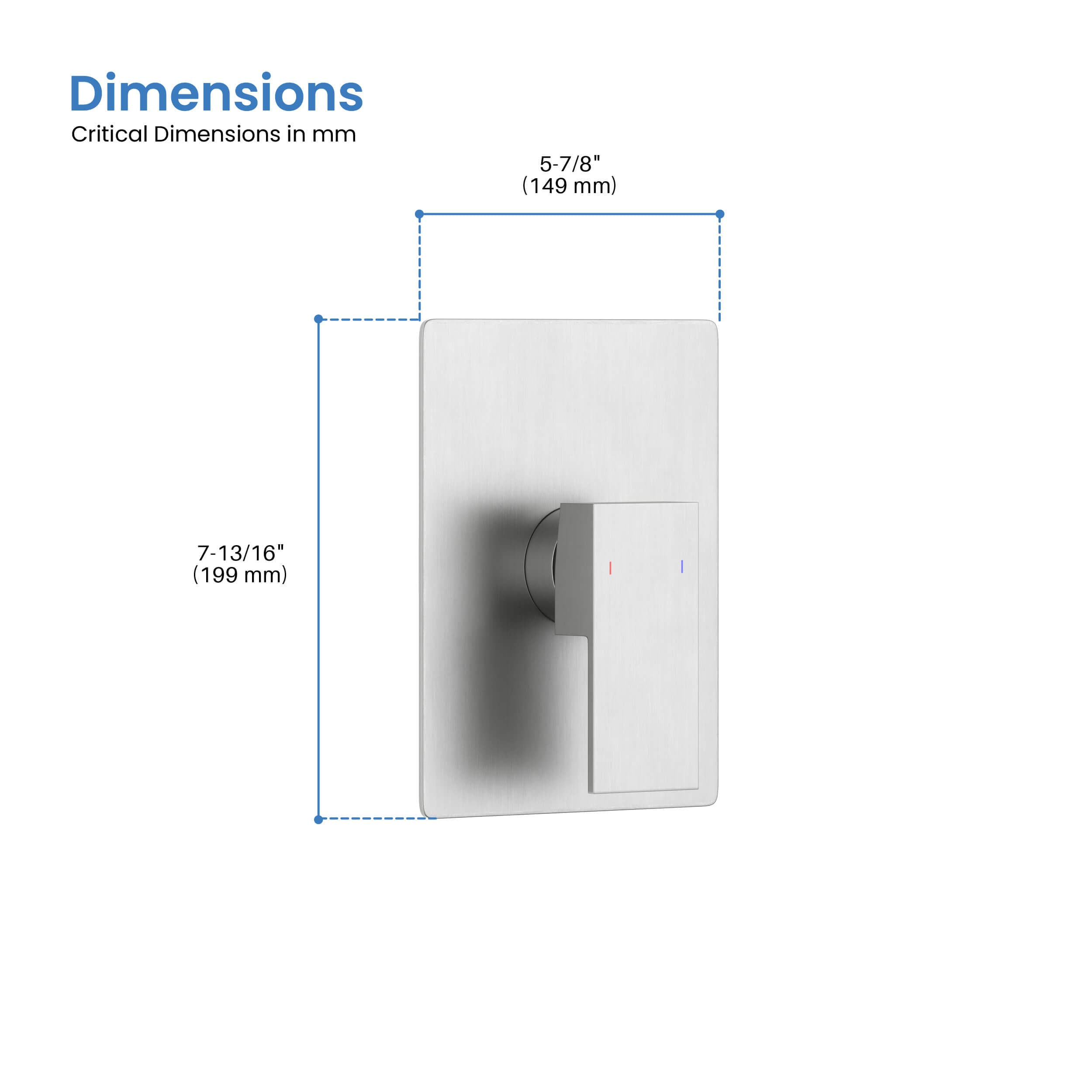 Quadro Single Function Rough-in Valve Trim Plate