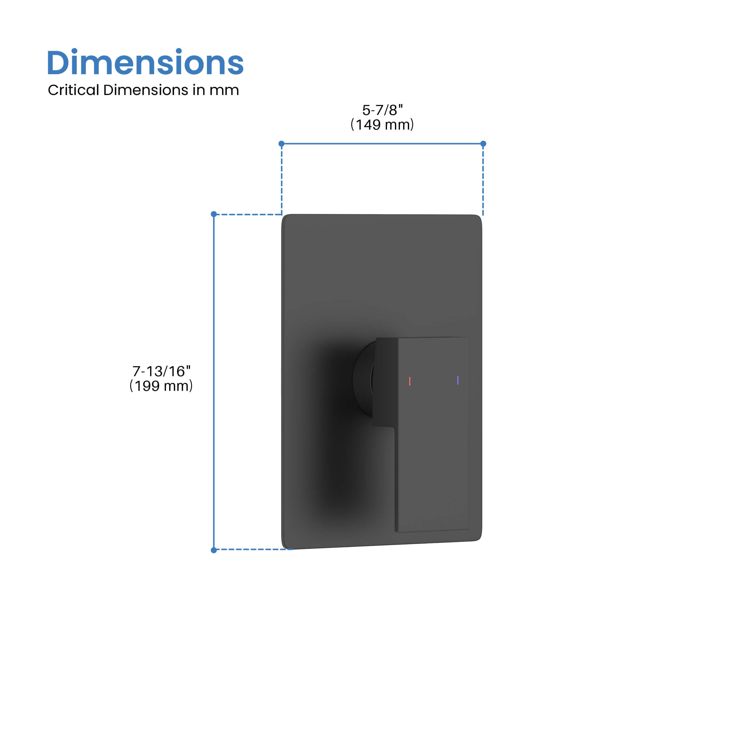 Quadro Single Function Rough-in Valve Trim Plate