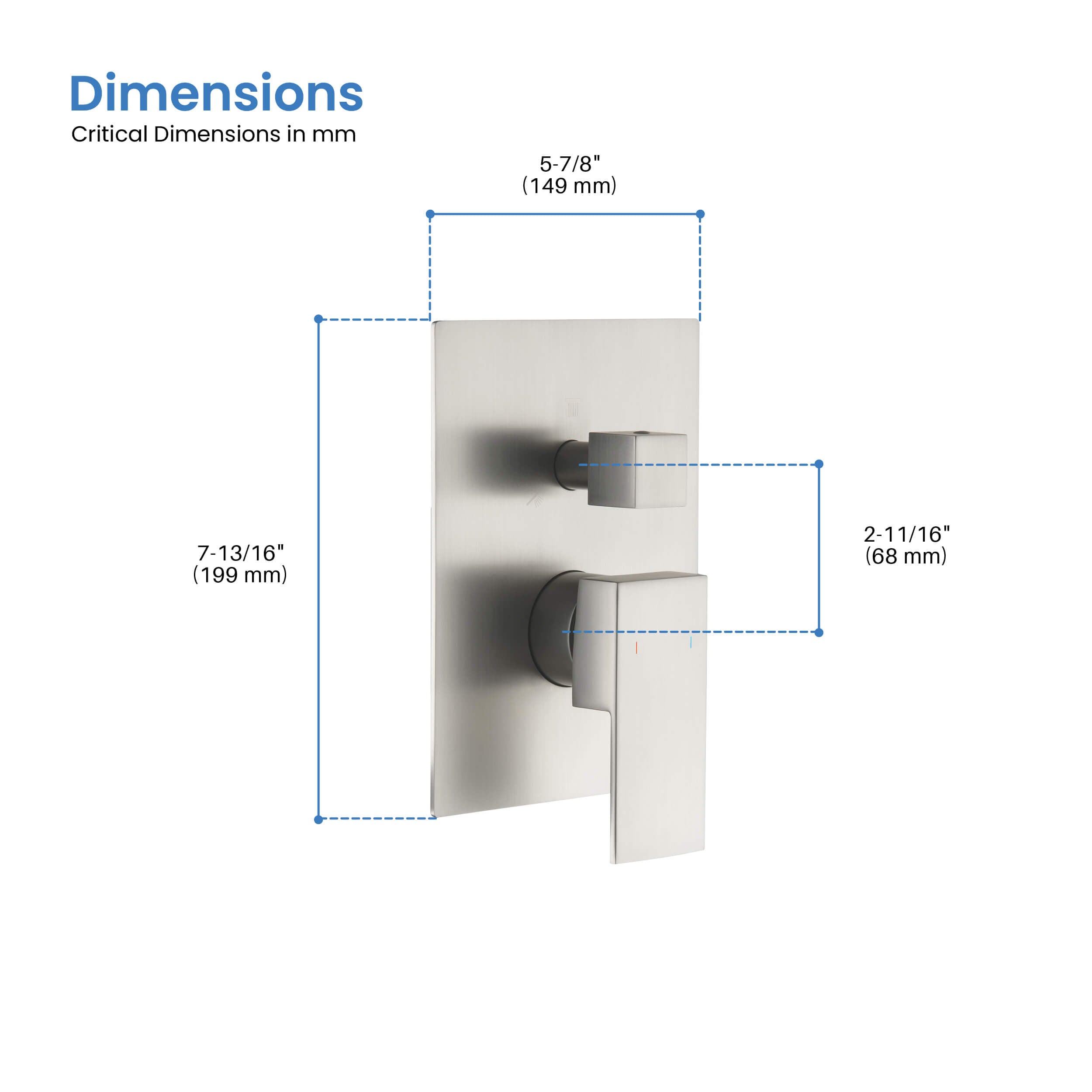 Quadro 2 Function Rough-in Valve Trim Plate