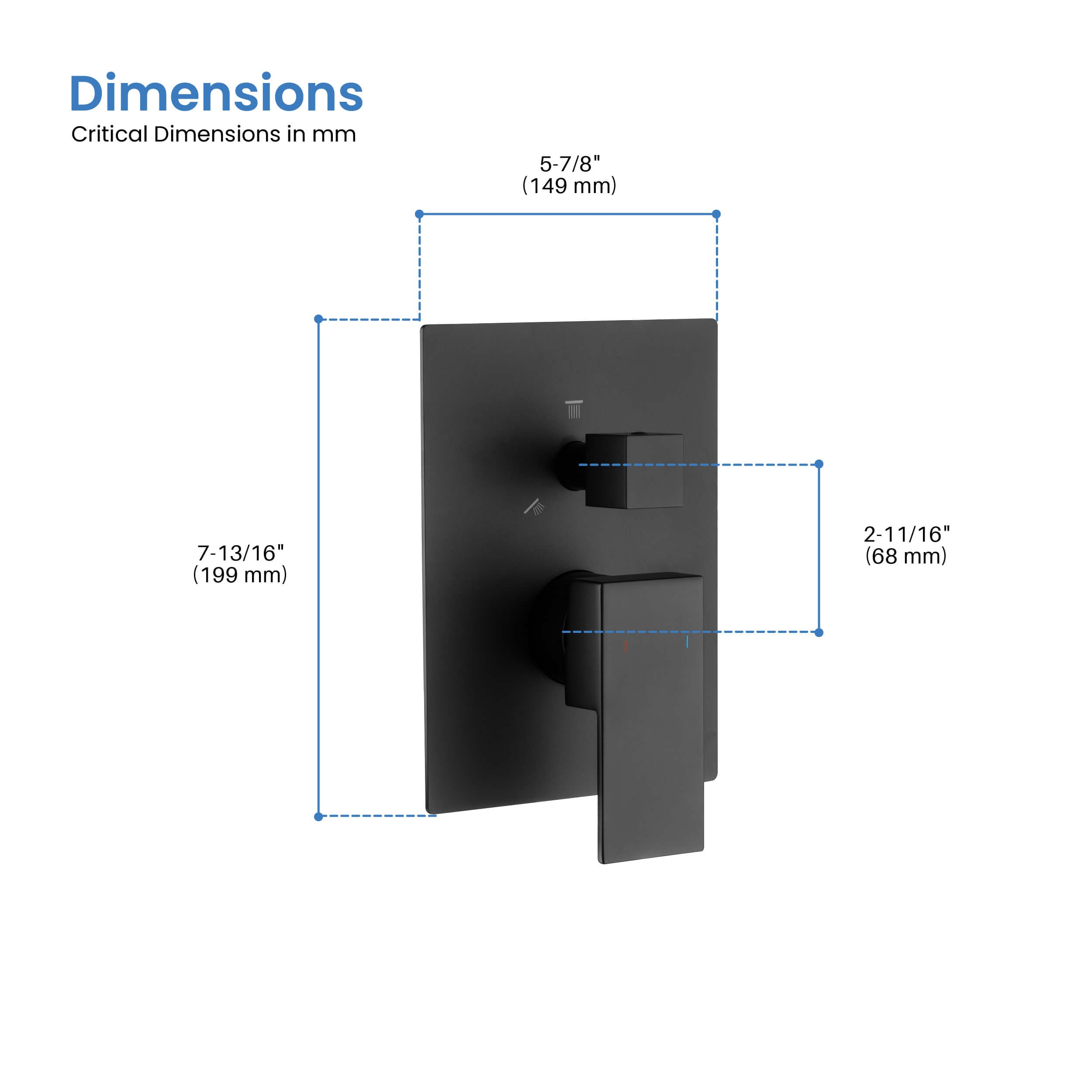 Quadro 2 Function Rough-in Valve Trim Plate