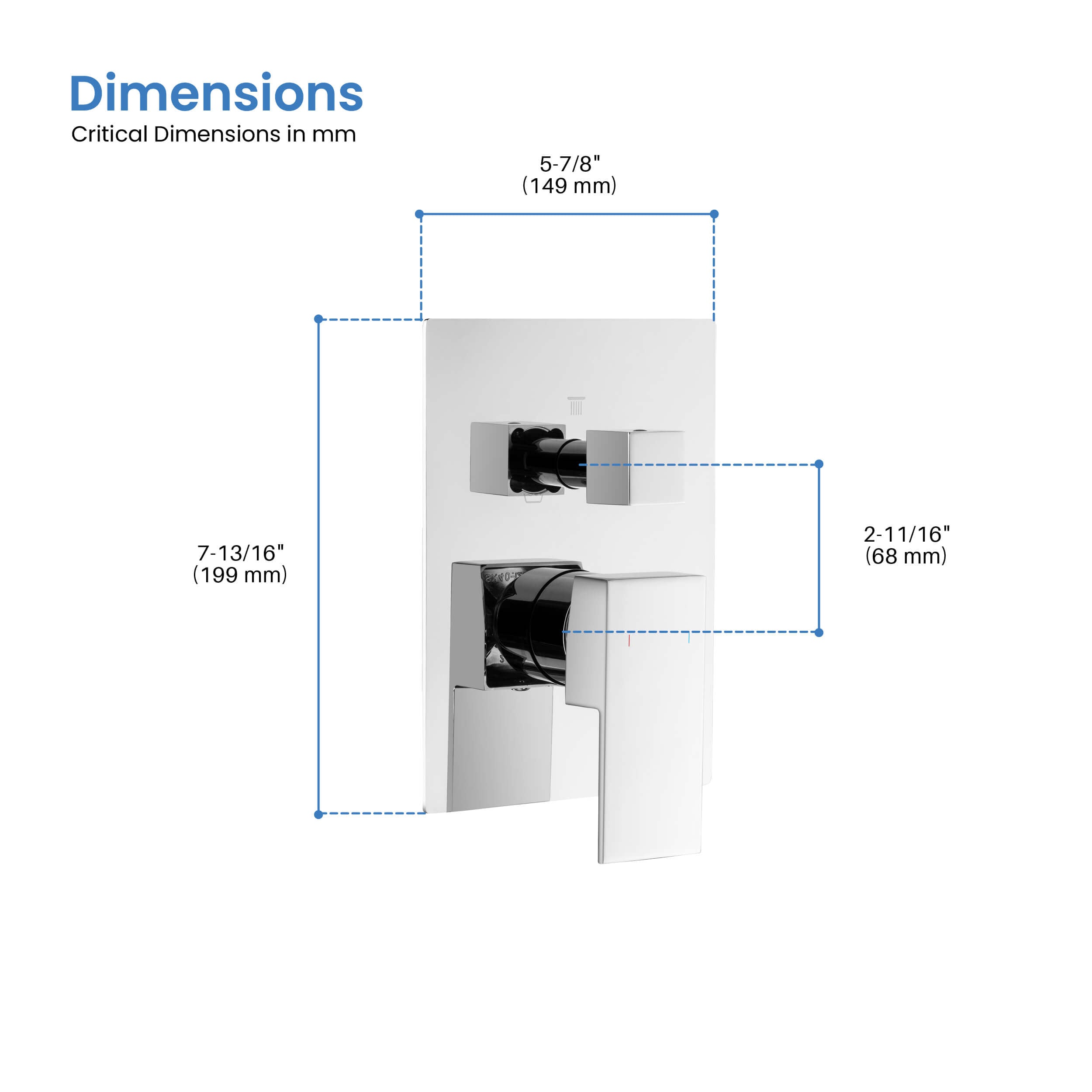 Quadro 3 Function Rough-in Valve Trim Plate