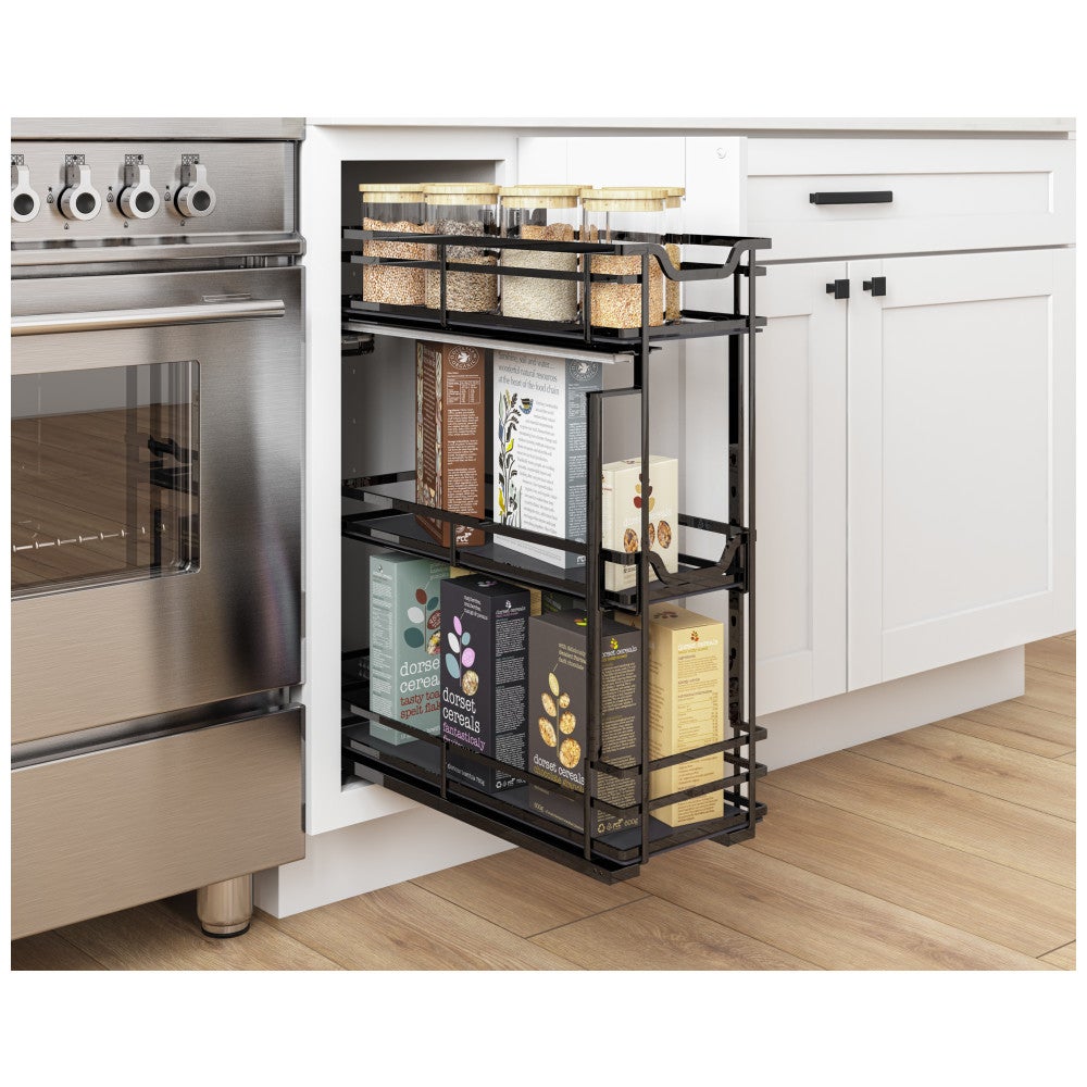 STORAGE WITH STYLE® Metal "No Wiggle" Base Pullout, Preassembled with Soft-close Slides
