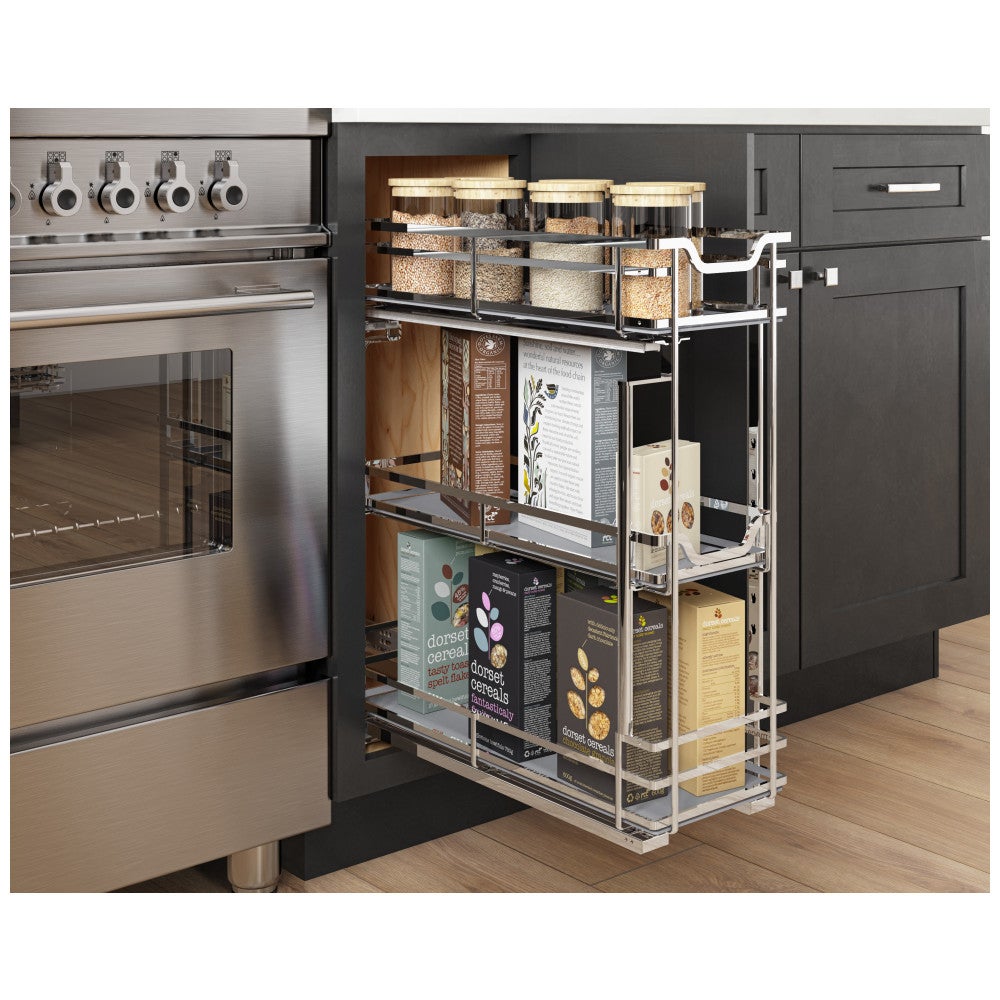 STORAGE WITH STYLE® Metal "No Wiggle" Base Pullout, Preassembled with Soft-close Slides