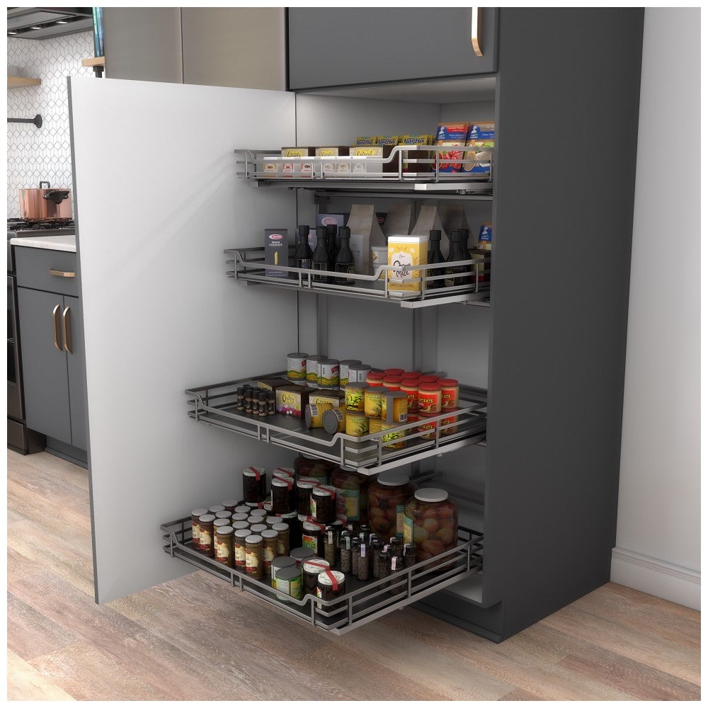 Hardware Resources STORAGE WITH STYLE® Metal Pilaster Set for Pullout Baskets (21-1/2" Height)