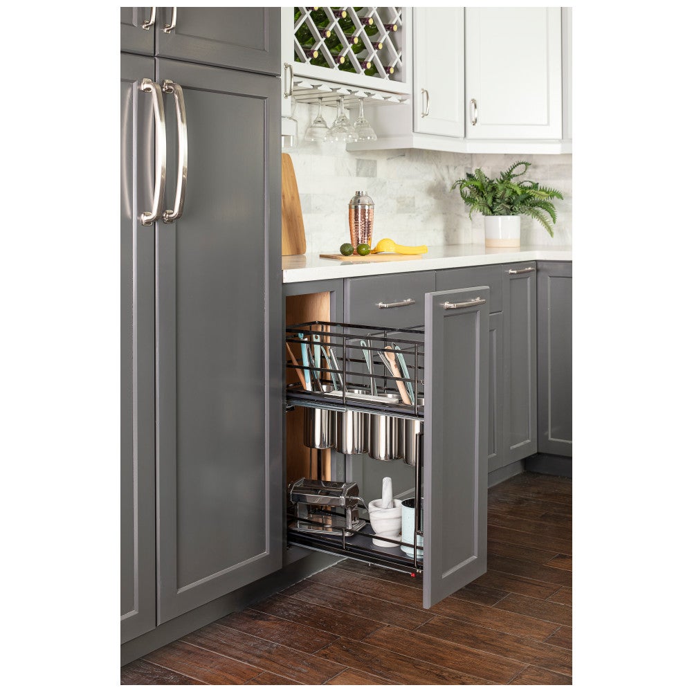 STORAGE WITH STYLE® Metal "No Wiggle" Soft-close Utensil Base Pullout