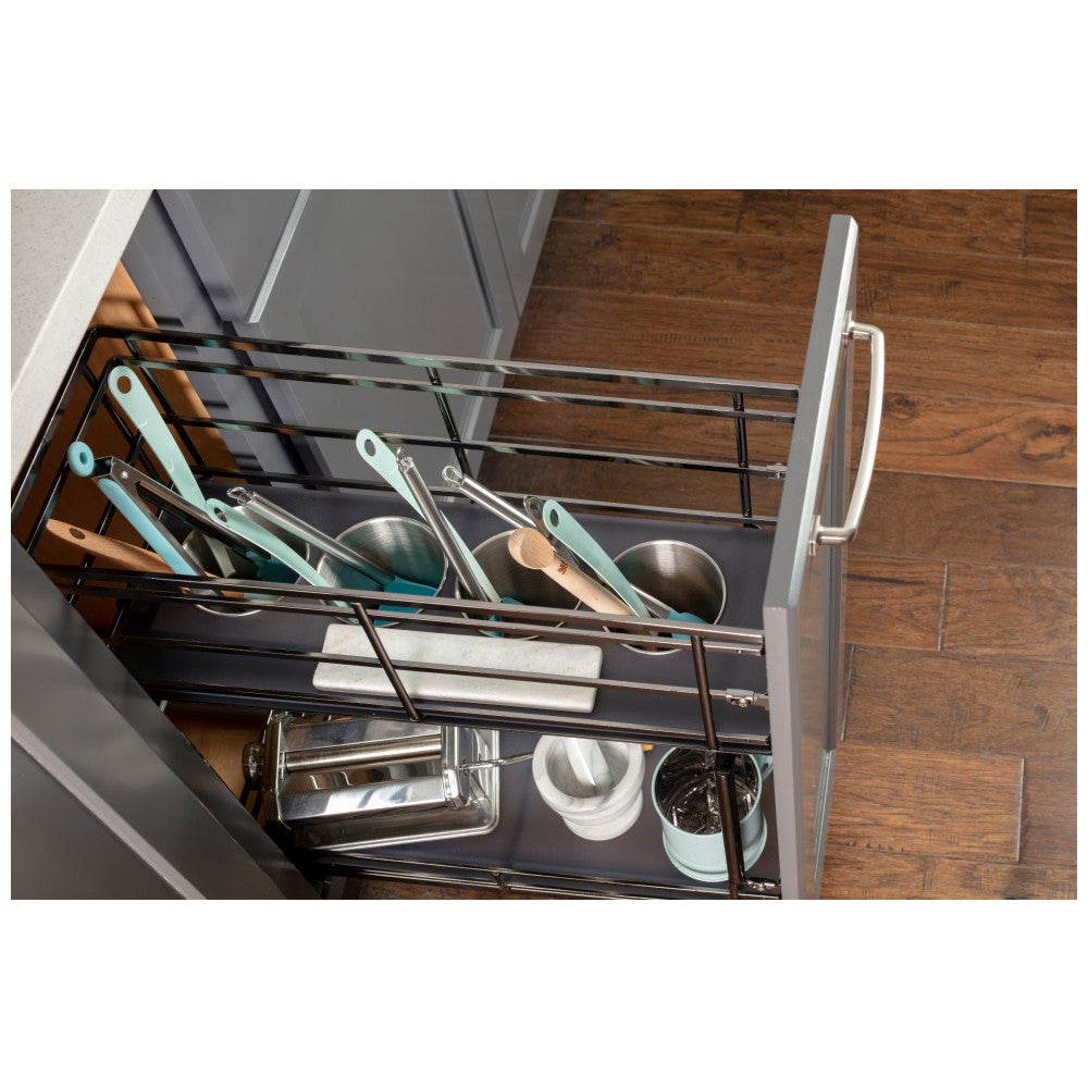 STORAGE WITH STYLE® Metal "No Wiggle" Soft-close Utensil Base Pullout