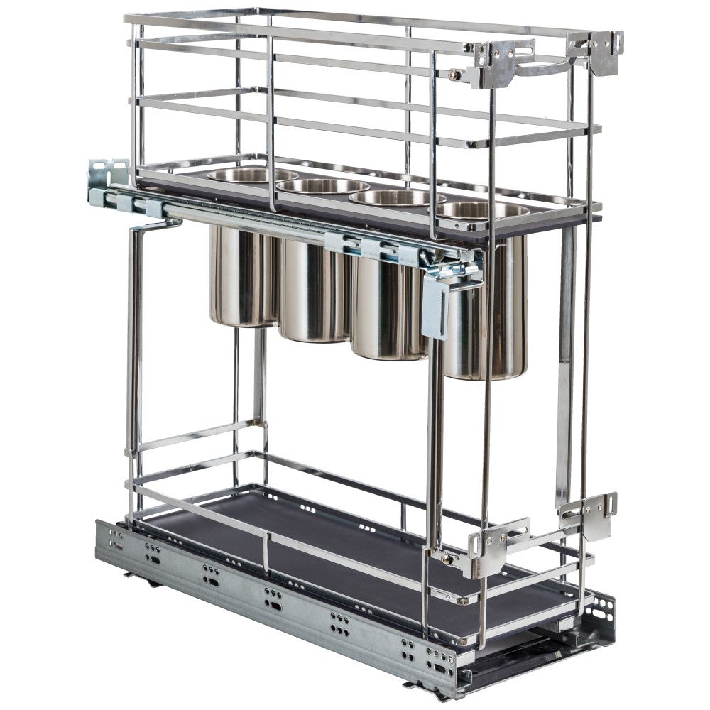 STORAGE WITH STYLE® Metal "No Wiggle" Soft-close Utensil Base Pullout
