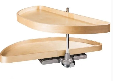 Wood Half-Moon Lazy Susan for Corner Cabinets | 12", 15", 18" Openings