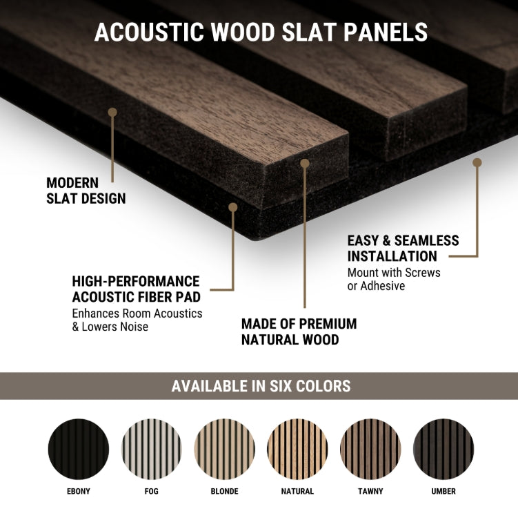Blonde Acoustic Wood Slat Panels