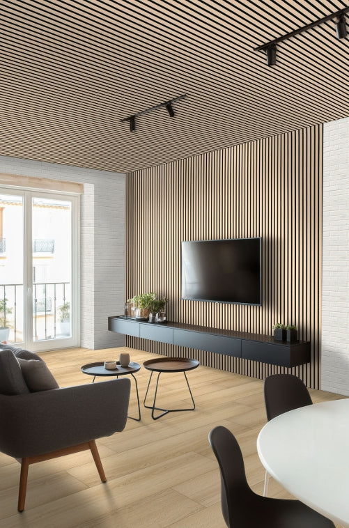 Blonde Acoustic Wood Slat Panels