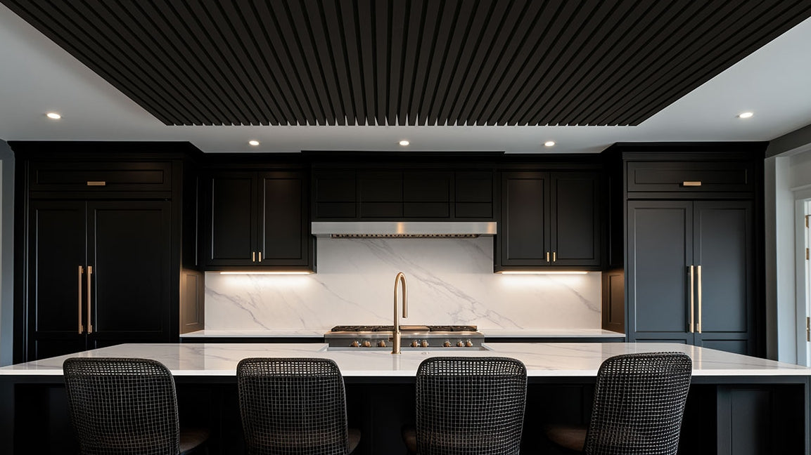 Ebony Acoustic Wood Slat Panels