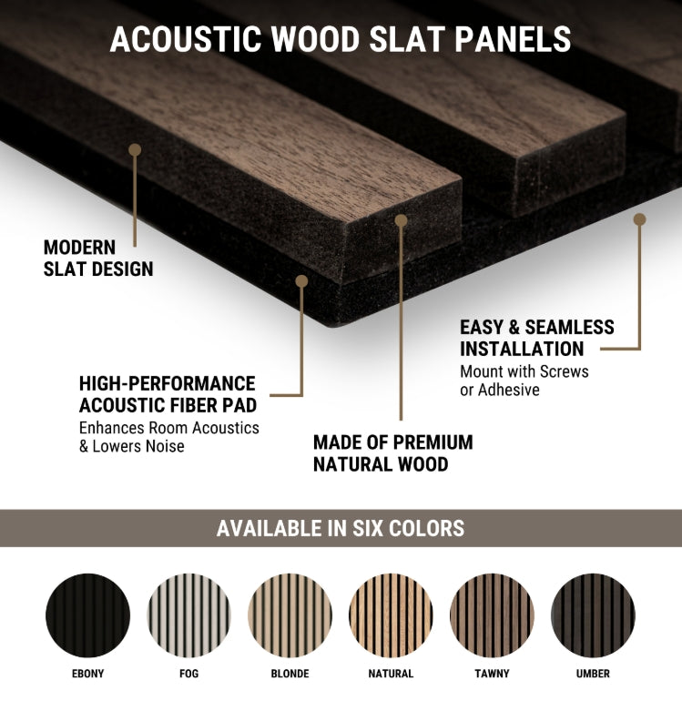 Natural Acoustic Wood Slat Wall Panels