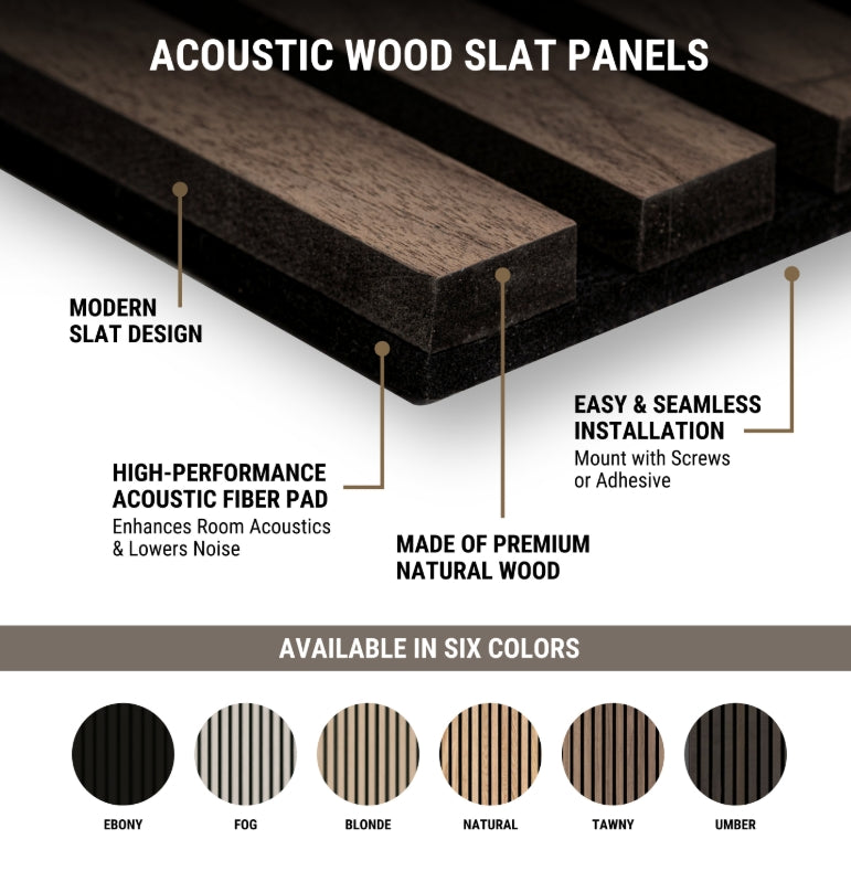 Tawny Acoustic Wood Slat Wall Panels