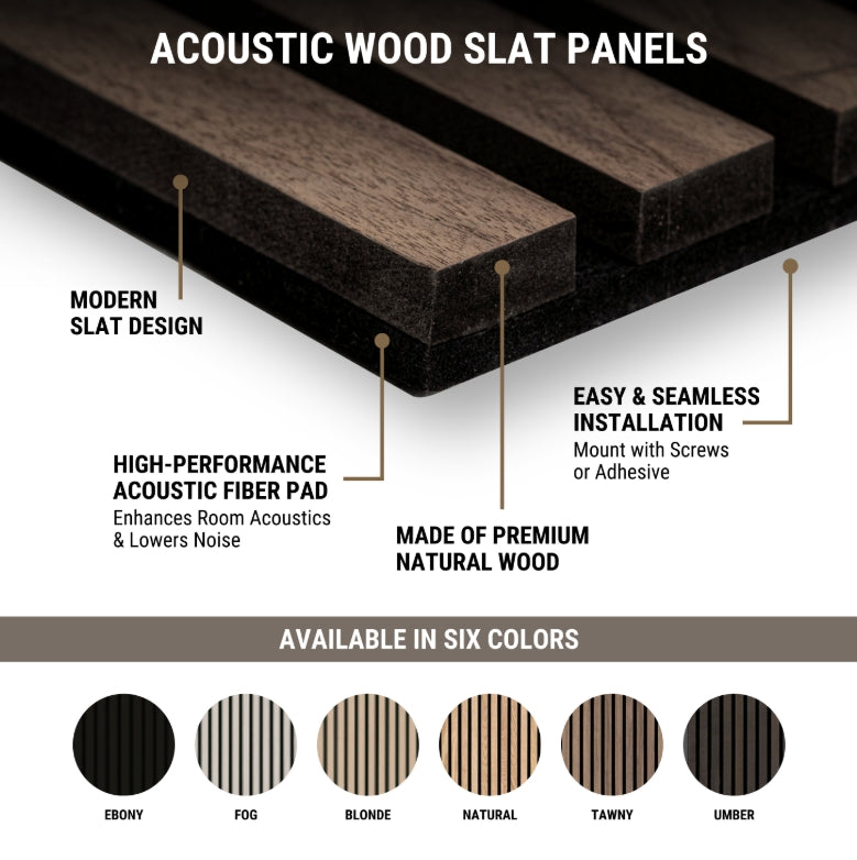 Umber Acoustic Wood Slat Wall Panels