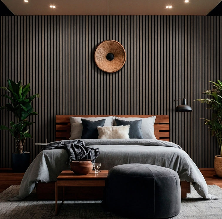 Umber Acoustic Wood Slat Wall Panels