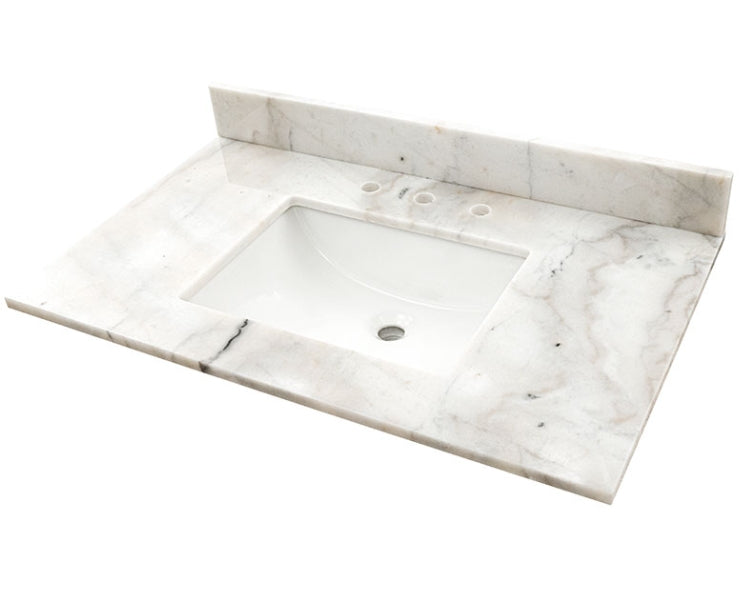 Arabesque Carrara Vanity Top With Sink