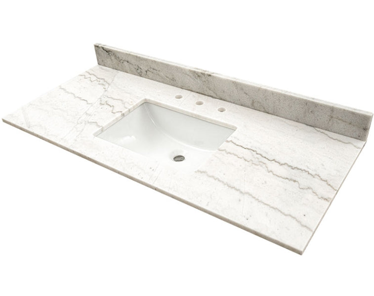 Arabesque Carrara Vanity Top With Sink