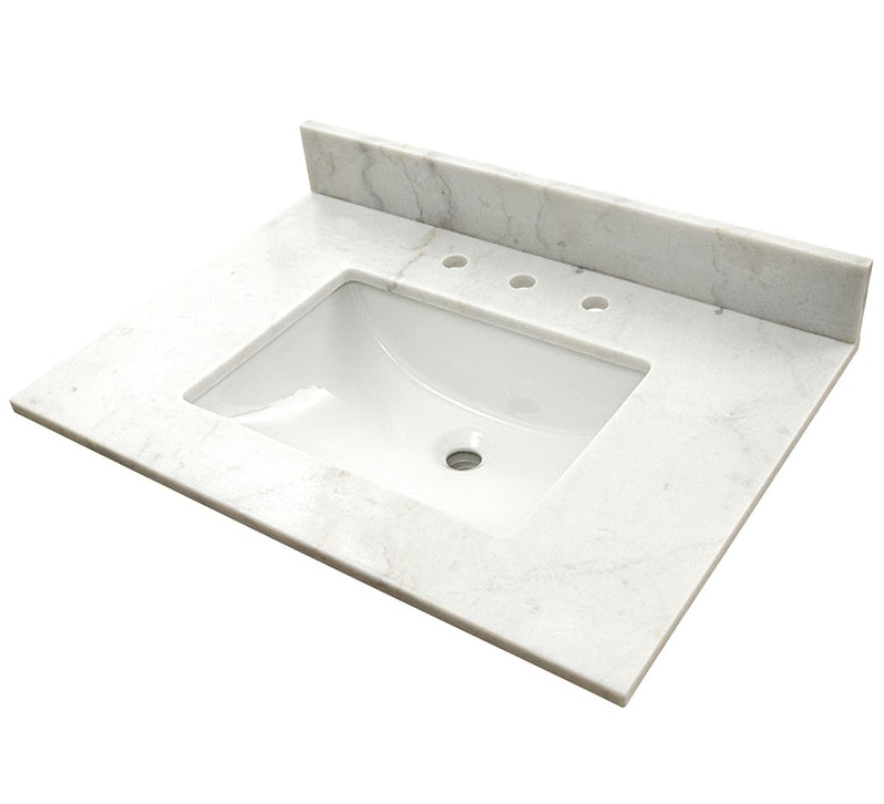 Arabesque Carrara Vanity Top With Sink