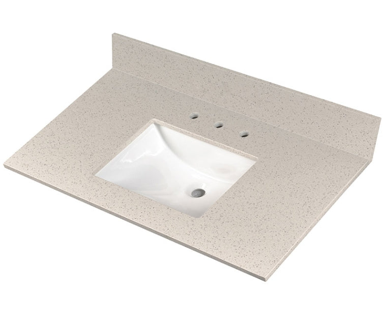 Iced White Vanity Top With Sink