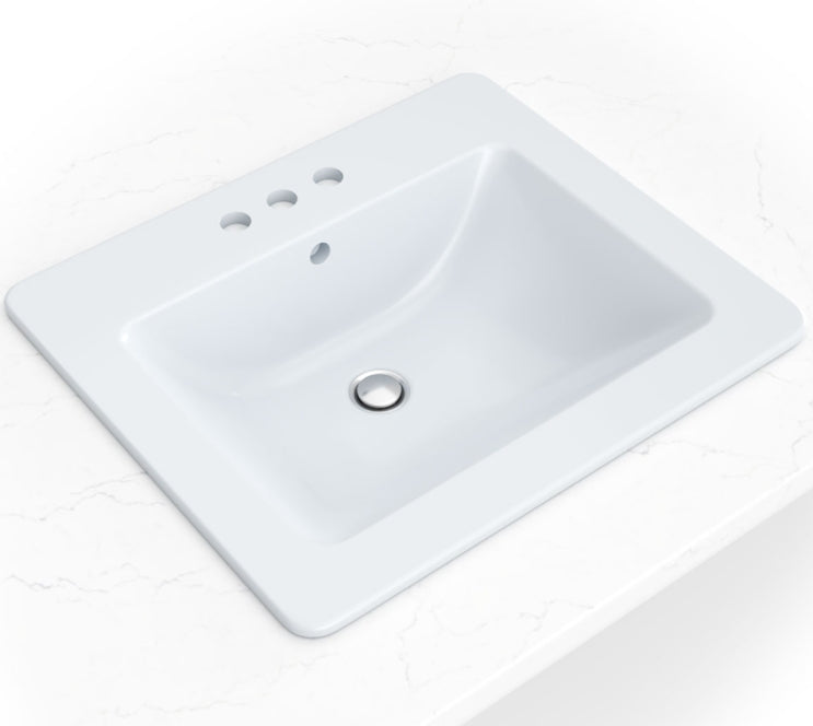 Overmount White Rectangle Sink 2118