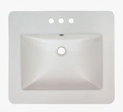 Overmount White Rectangle Sink 2118