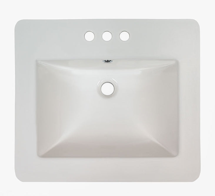Overmount White Rectangle Sink 2118