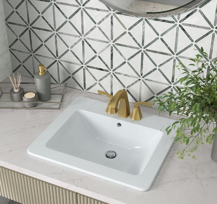 Overmount White Rectangle Sink 2118