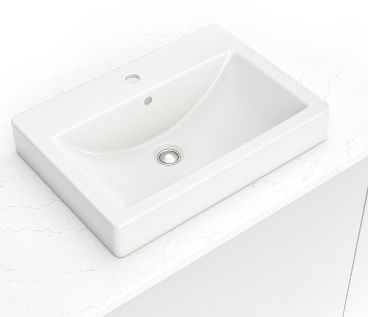 Overmount White Rectangle Porcelain 2417