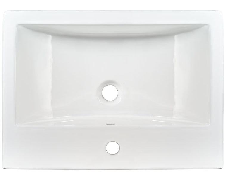Overmount White Rectangle Porcelain 2417