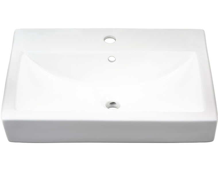 Overmount White Rectangle Porcelain 2417