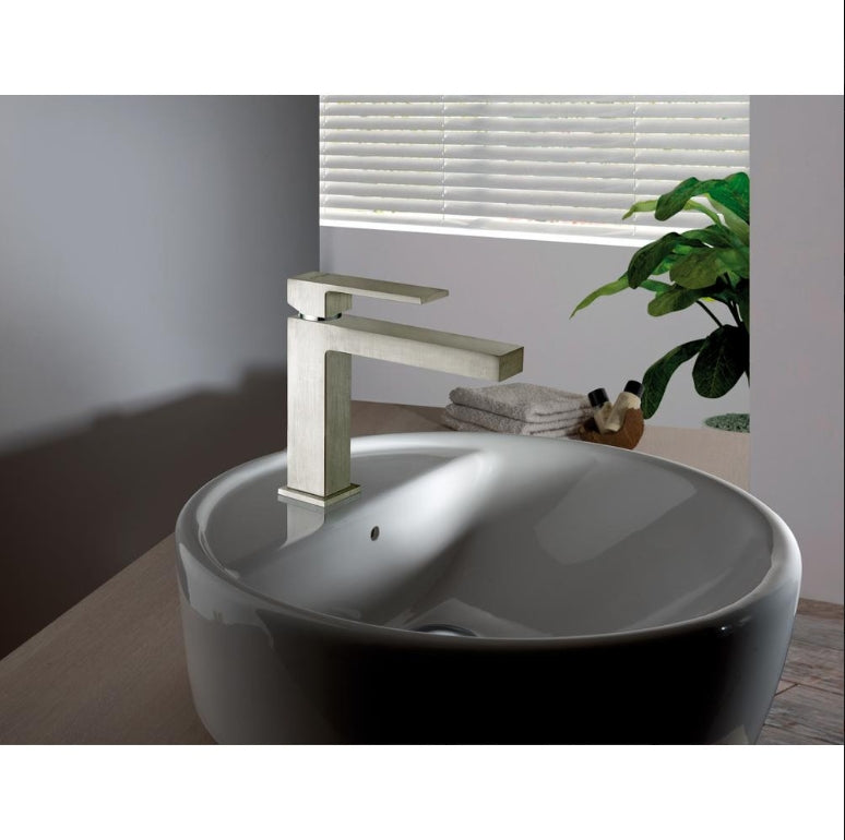 LaToscana Quadro QUPW211 Single-Hole Lavatory Faucet with Drain – Brushed Nickel