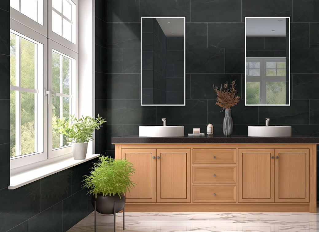 Regallo Midnight Agate Porcelain Tile – NREGMIDAGA Series | Luxury Black Agate Look Tile