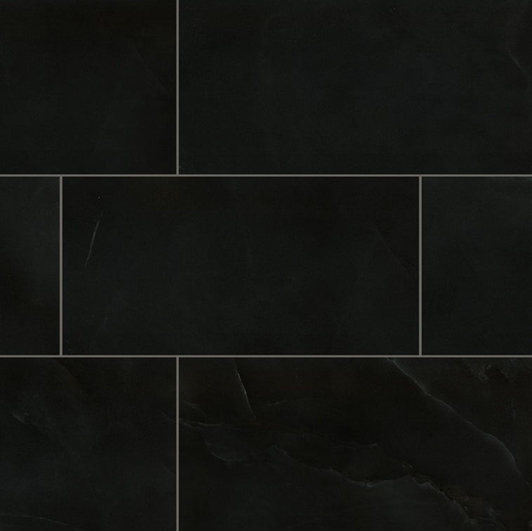 Regallo Midnight Agate Porcelain Tile – NREGMIDAGA Series | Luxury Black Agate Look Tile