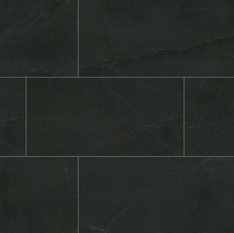 Regallo Midnight Agate Porcelain Tile – NREGMIDAGA Series | Luxury Black Agate Look Tile