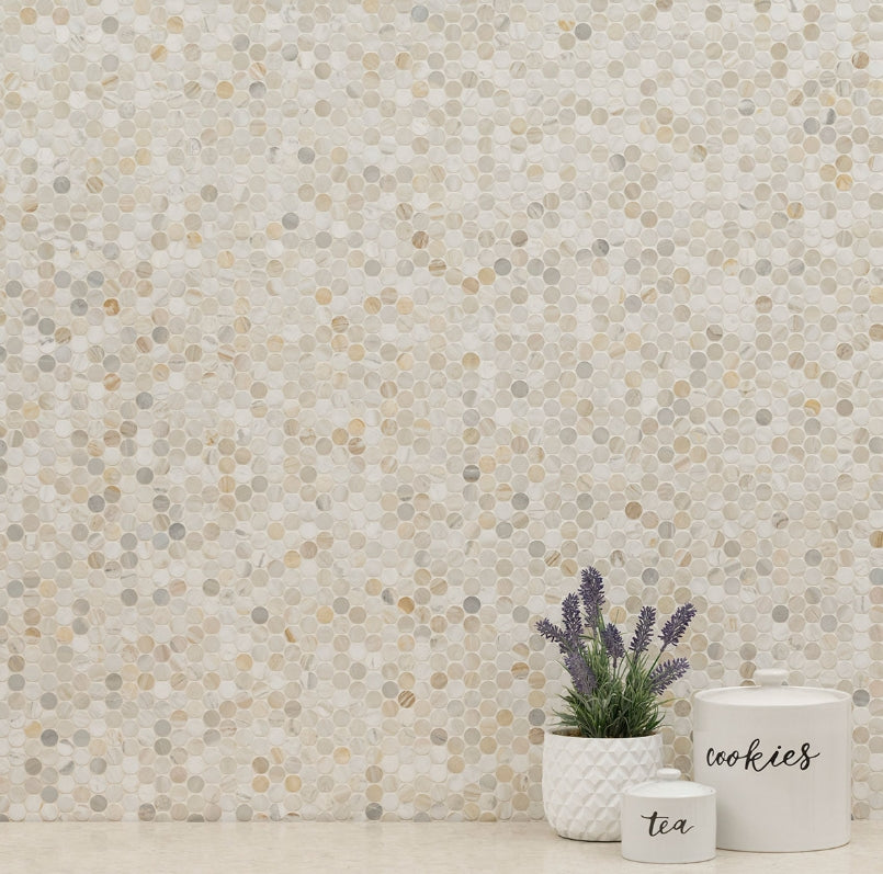 Athena Gold Pennyround Tile