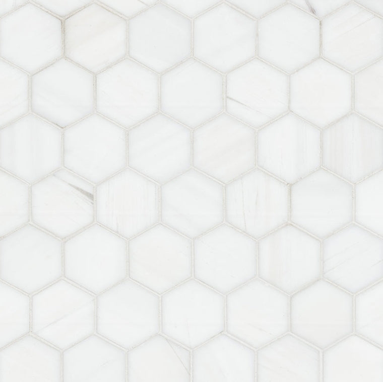 Bianco Dolomite 2” Hexagon Mosaic Tile