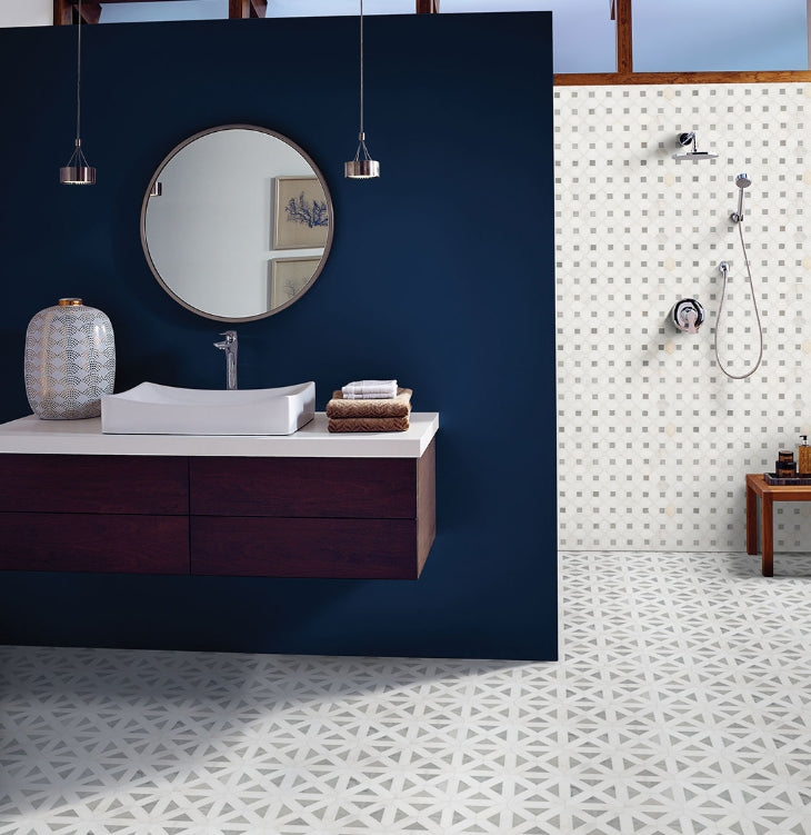 Bianco Dolomite Geometrica Tile