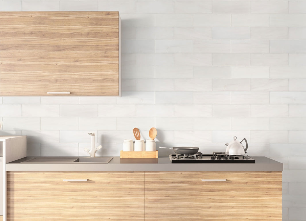 Bianco Dolomite Polished Subway Tile 4x12