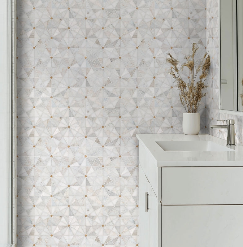 Luxor Elegante Pinwheel Gold Mosaic Tile – SMOT-SMTL-ELEPIN