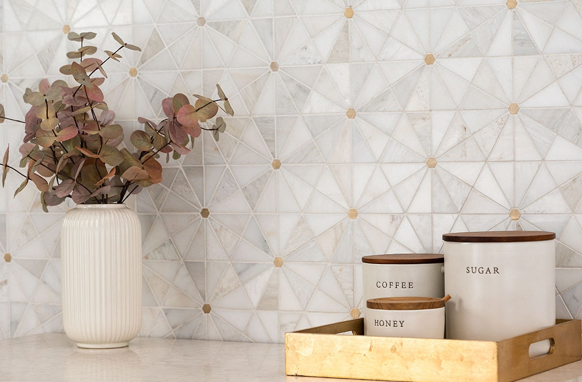 Luxor Elegante Pinwheel Gold Mosaic Tile – SMOT-SMTL-ELEPIN