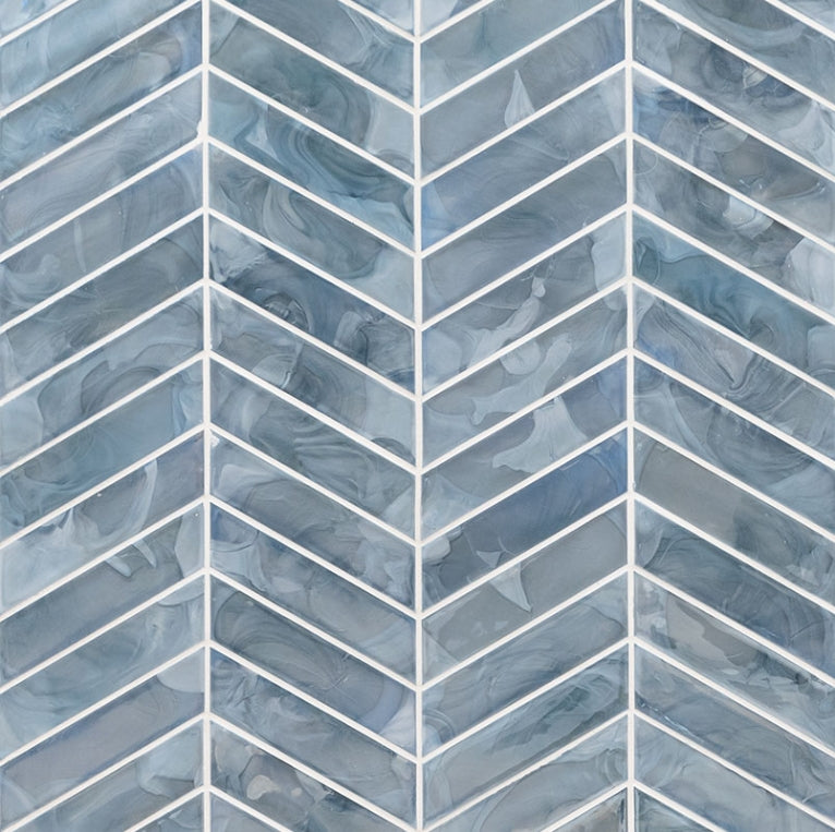 Blue Shimmer Chevron Pattern