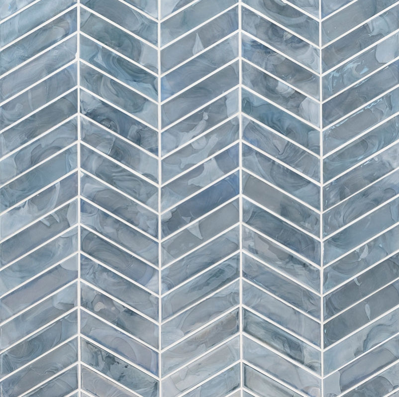 Blue Shimmer Chevron Pattern