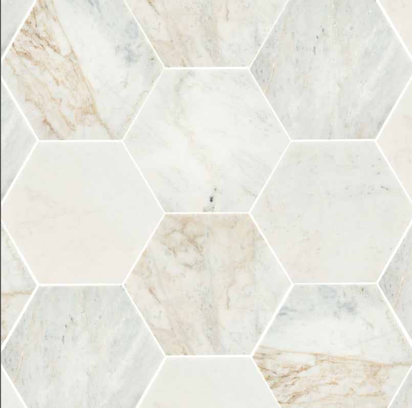 Arabescato Venato 8" Hexagon Honed