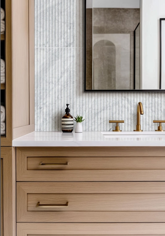 Carrara White Milano Ribbo 12x24 Honed