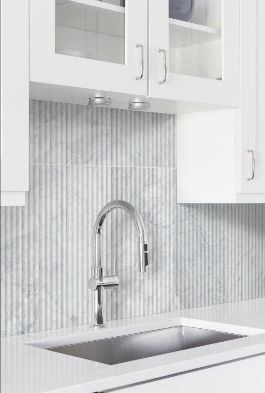 Carrara White Milano Ribbo 12x24 Honed